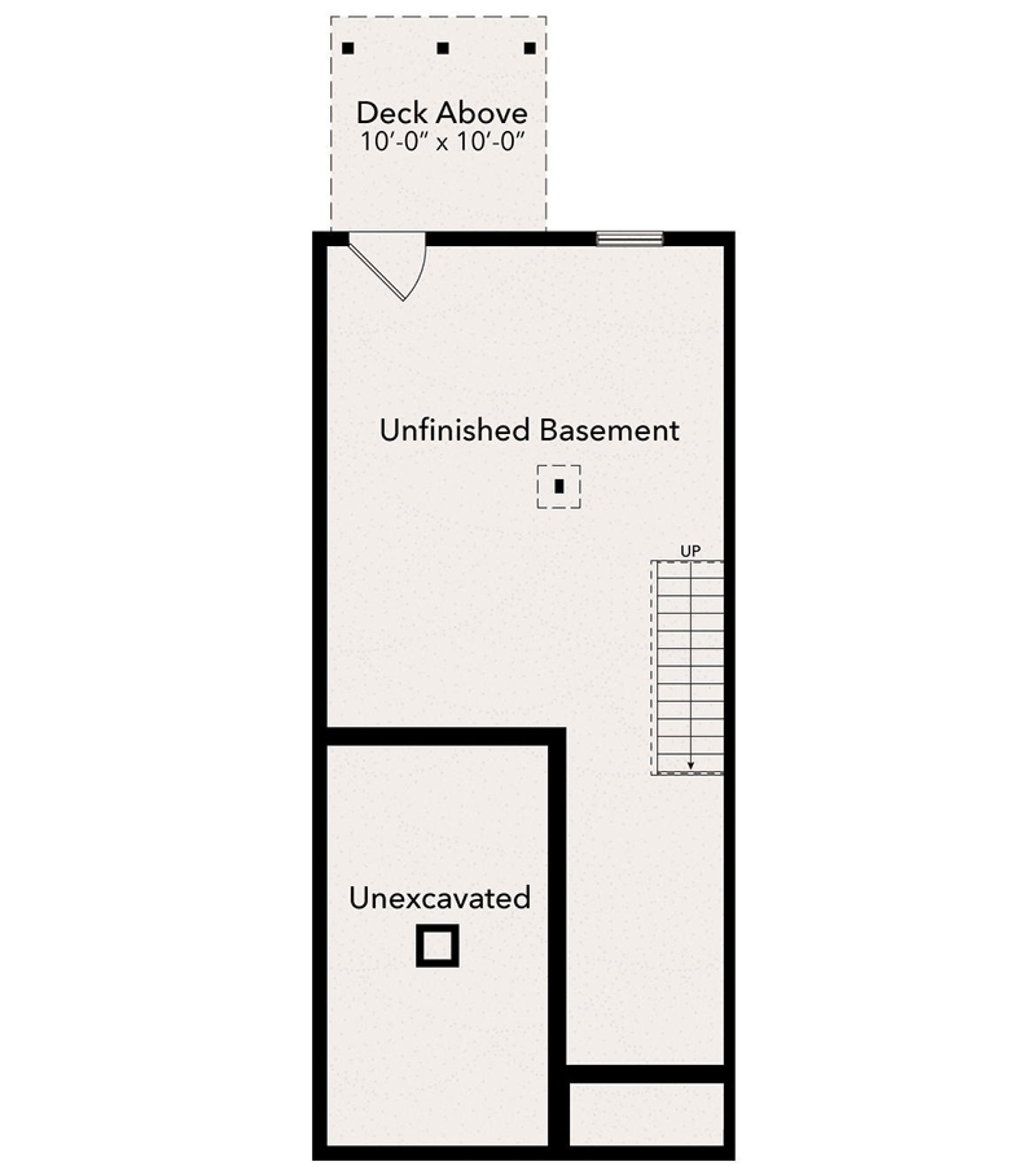 Floorplan Layout - Unfinished basement with walkout door.